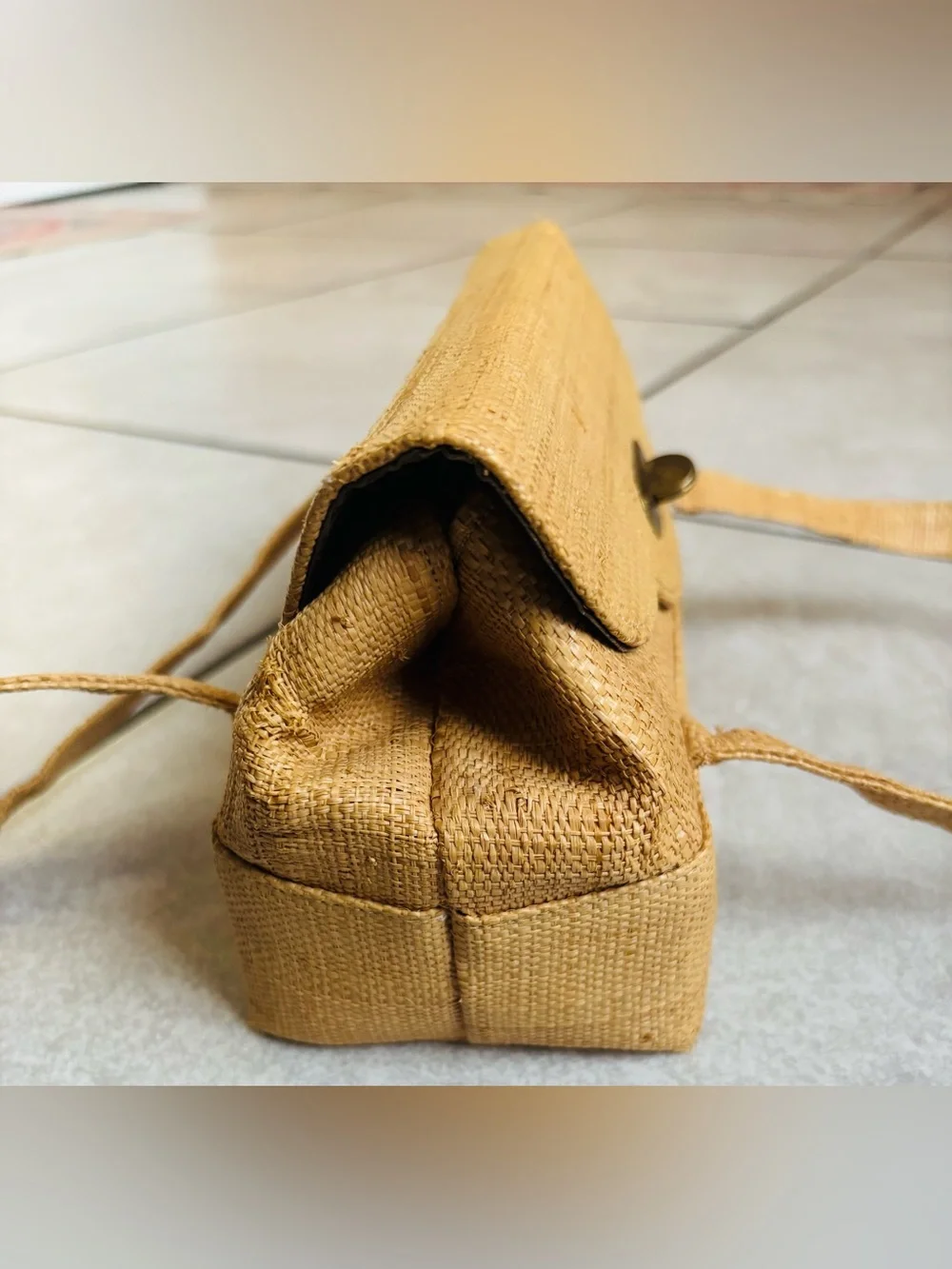 Vintage Garay Woven Raffia Top-Handle Handbag - Picture 9 of 12